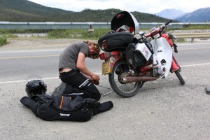 Doing a spot of roadside maintenance