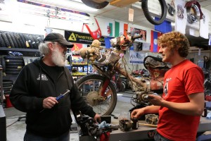 Chief probably giving Ed some words of wisdom, or telling him his bike's a piece of crap. Either or ;)